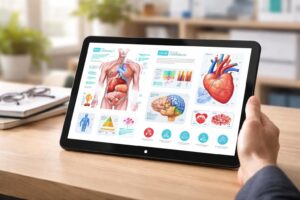 Éducation santé : supports explicatifs sur tablette Windows