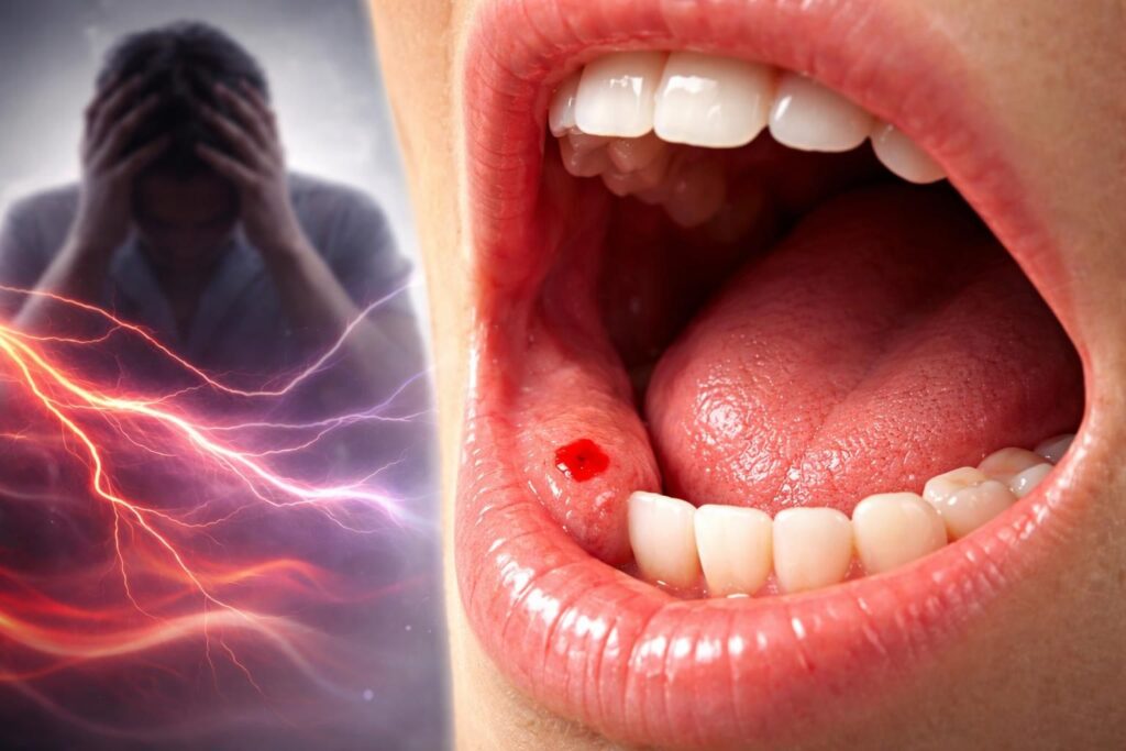 Les liens entre le stress et un point de sang dans la bouche