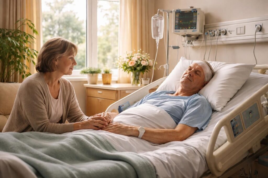 Les soins palliatifs lors de la fin de vie avec une tumeur au cerveau